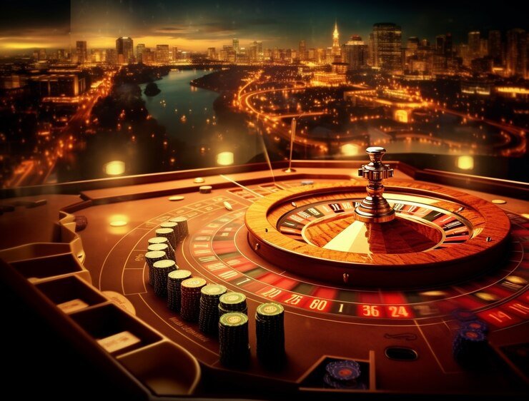 Layar Three Card Poker di kampret168 menampilkan kartu dealer dan pemain, serta tombol taruhan